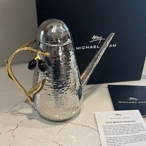 Michael Aram Silver Hammered Olive Oil Branch Oil Dispenser